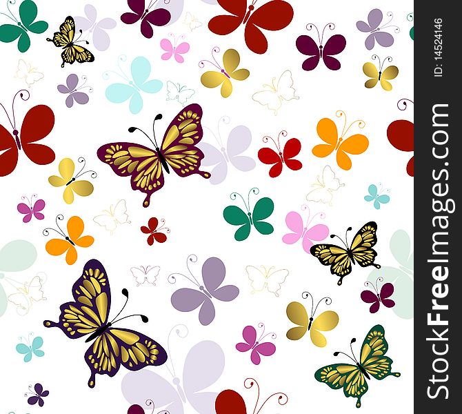 Seamless Pattern With Butterflies