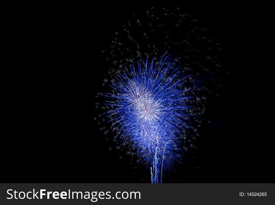 Lighting and firework on black night sky. Lighting and firework on black night sky