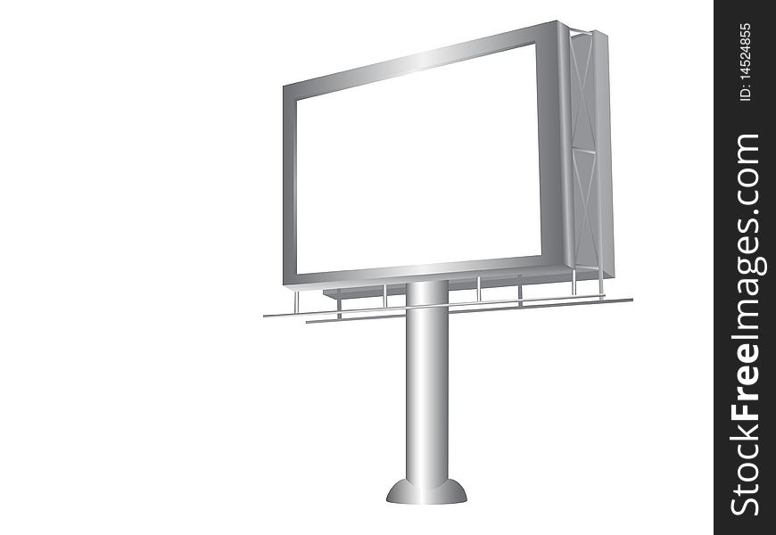 Realistic illustration of billboard isolated over white