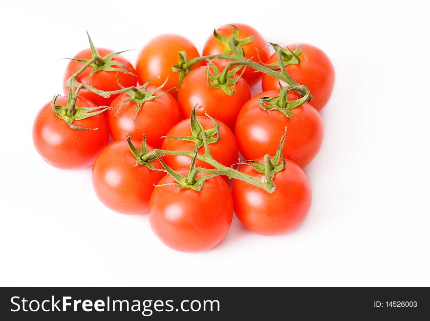 Fresh Tomatoes Over White