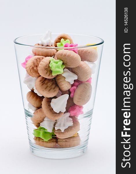 Colorful Icing Biscuit In the Glass