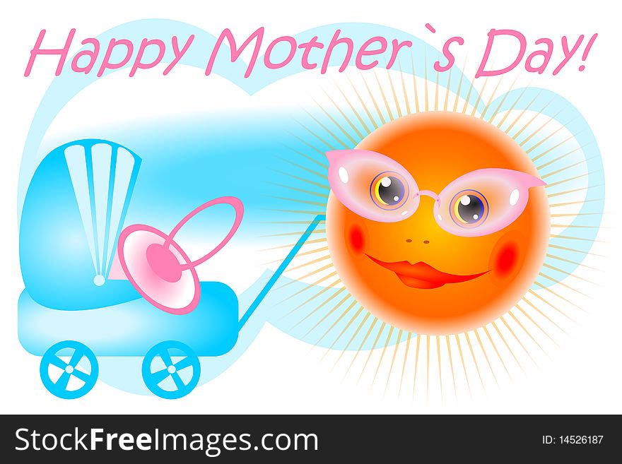 Postcard happy mother`s day vector