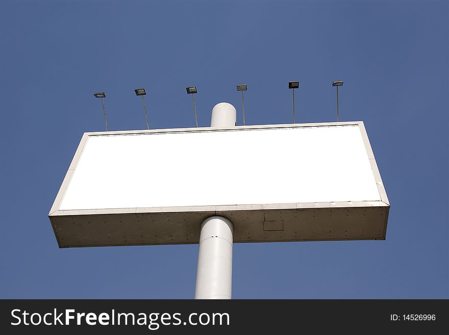 Very large blank billboard isolated