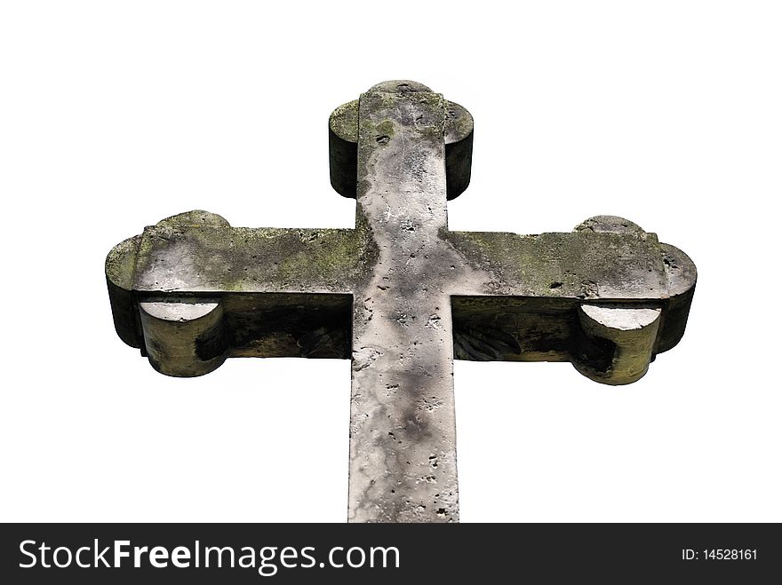 Old cross isolated on white background. Old cross isolated on white background