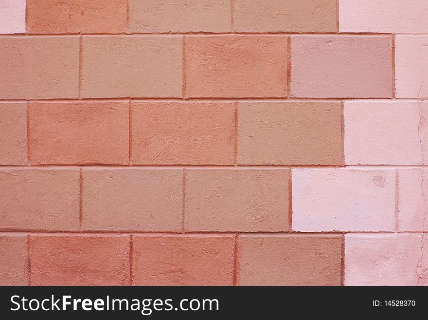 Vintage pink and red brick wall