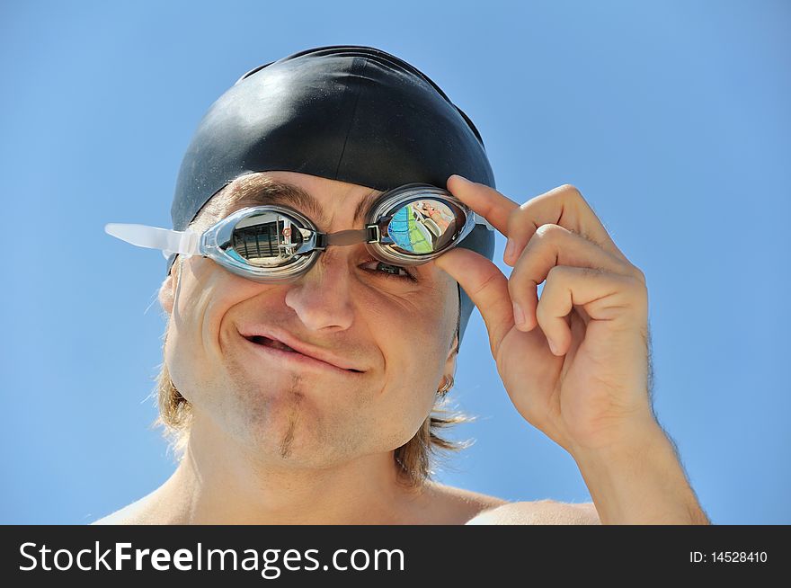 Swimmer at the swimming pool