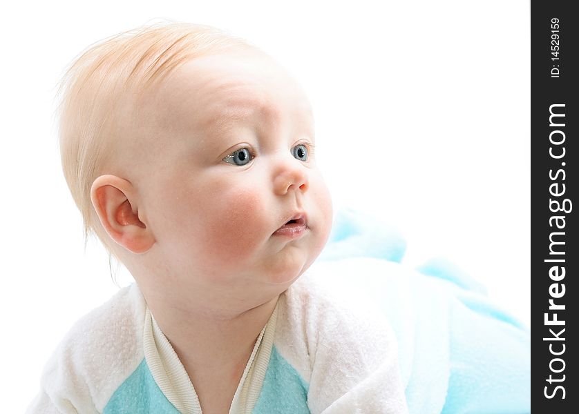 Cute little baby isolated on white