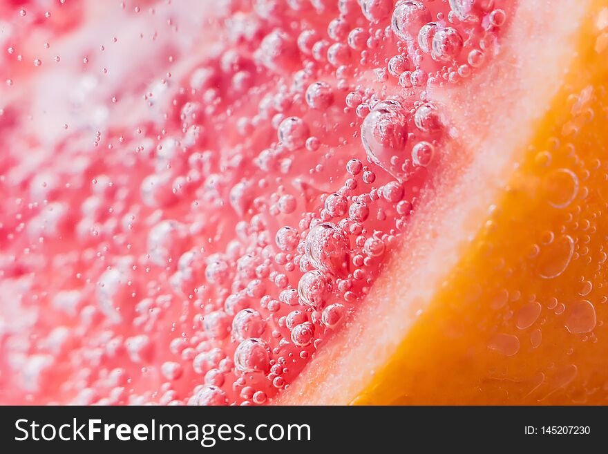 Grapefruit close - up macro photography abstraction juicy ripe underwater. Grapefruit close - up macro photography abstraction juicy ripe underwater