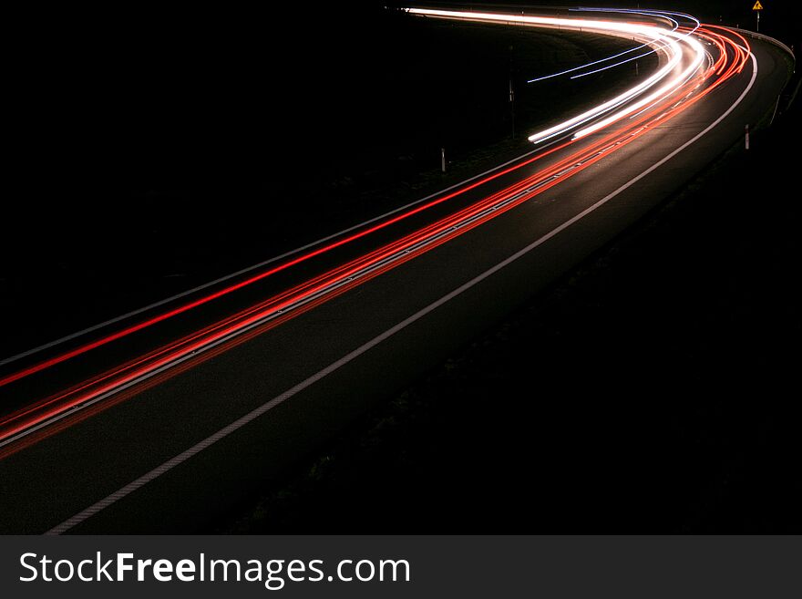 Lights of cars with night.