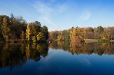 Idyllic Park Area Near Blue Lake Stock Image Idyllic Park Area Near Blue Lake Stock Image