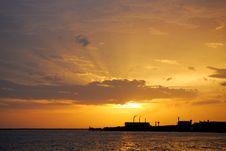 Sunset Silhouette Of Factory Stock Photography Sunset Silhouette Of Factory Stock Photography
