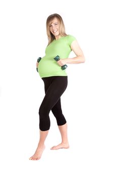 Pregnant With Weights By Belly Royalty Free Stock Photos Pregnant With Weights By Belly Royalty Free Stock Photos