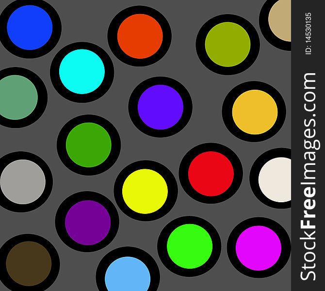 multi-coloured circles on a grey background. multi-coloured circles on a grey background