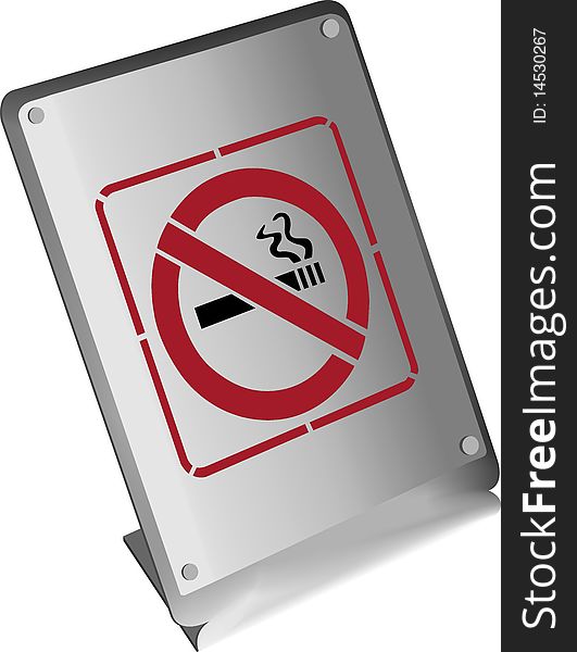 'No smoking' metal sign isolated on white background