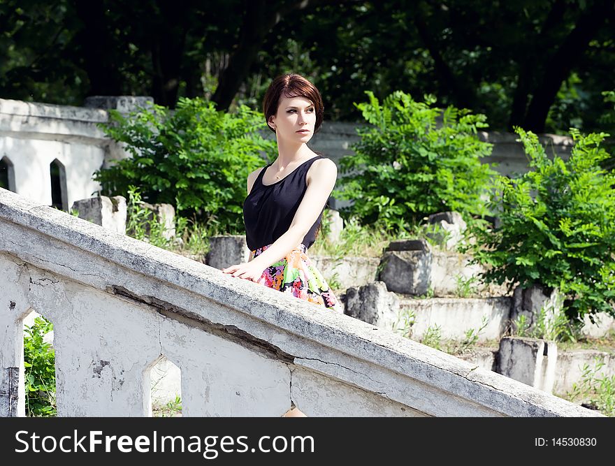 A beautiful young girl in park. A beautiful young girl in park