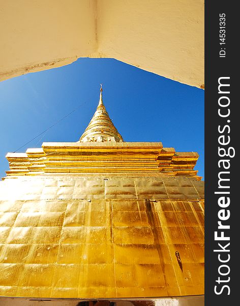 Golden stupa architecture in Thailand