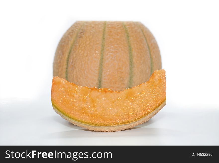 Yellow melon on white background