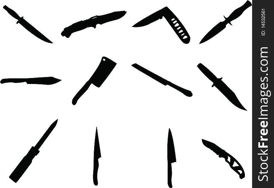 12 different kin of knieves. for cooking or as a weapon. 12 different kin of knieves. for cooking or as a weapon