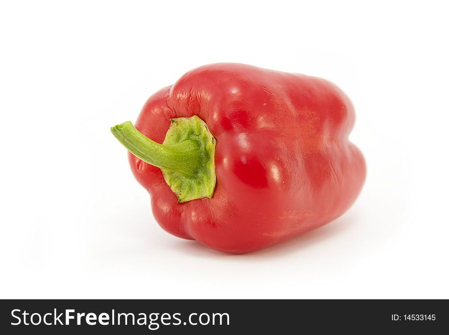 Red bell pepper on white