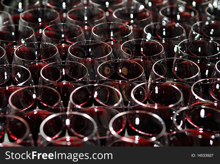 Wine glasses on the table in detail. Wine glasses on the table in detail