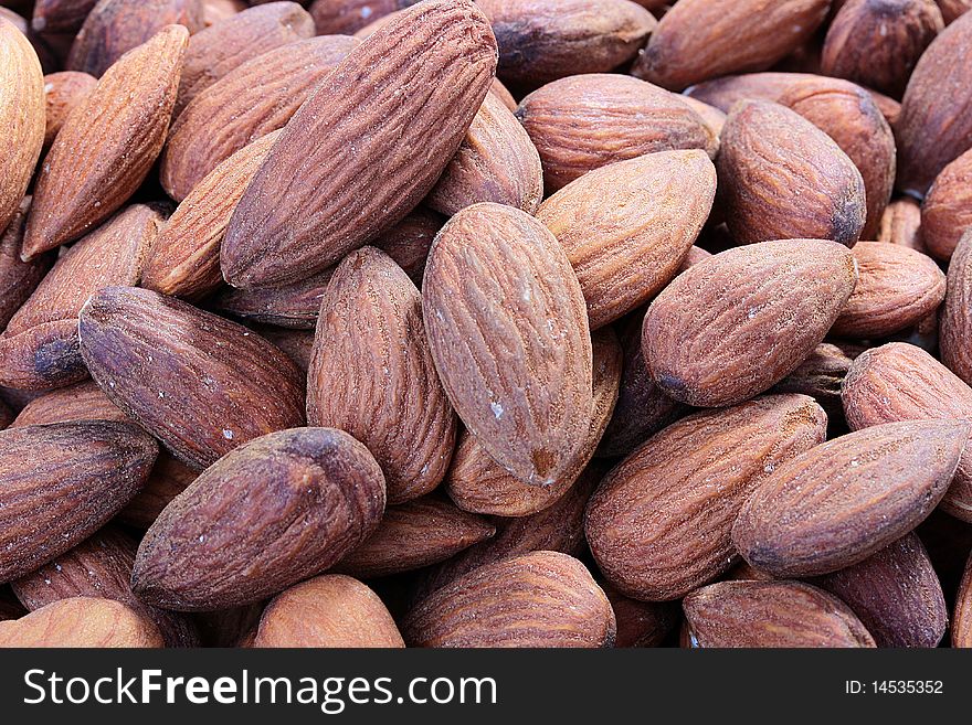 Crop Almond nut, nuts are cleared and are in the market.