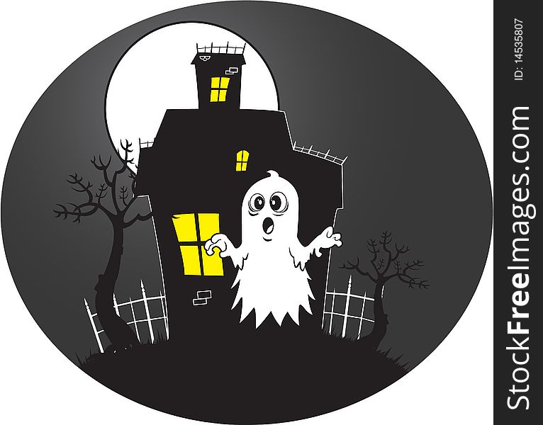 Spooky halloween background, vector illustration