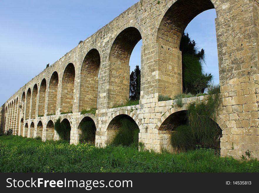 An old aqueduct in north israel. An old aqueduct in north israel.