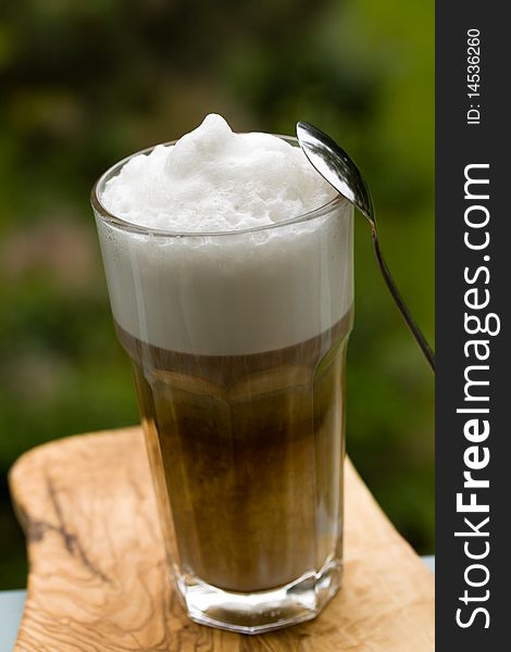 Coffee Latte Macchiato in a glass