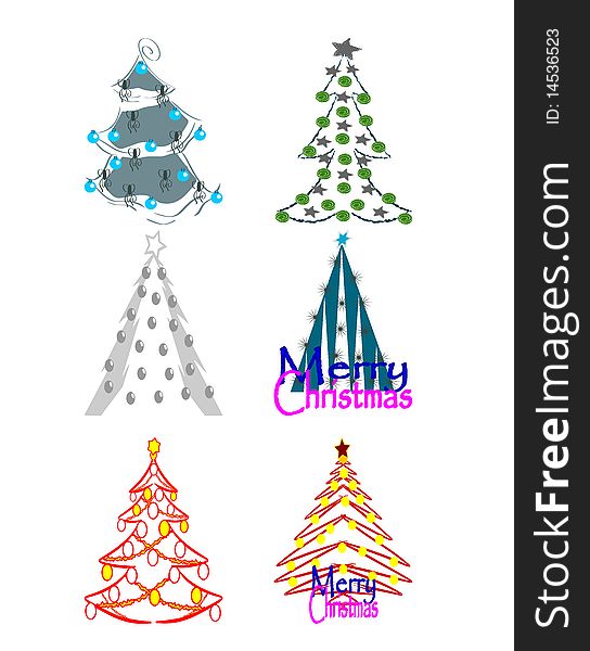 Image representing some examples of Christmas tree. Image representing some examples of Christmas tree.