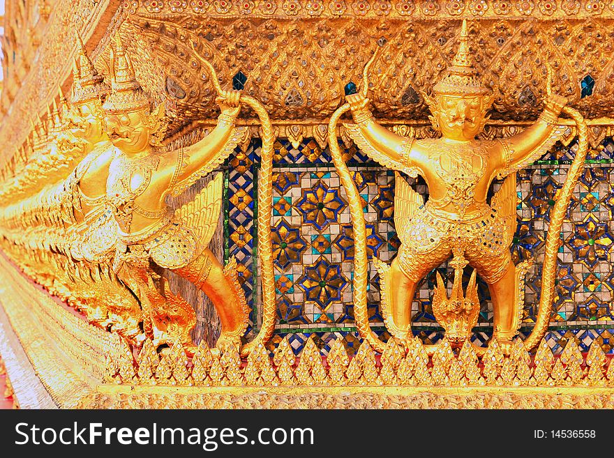 Garuda of Thai style mold art at wat prakeaw .