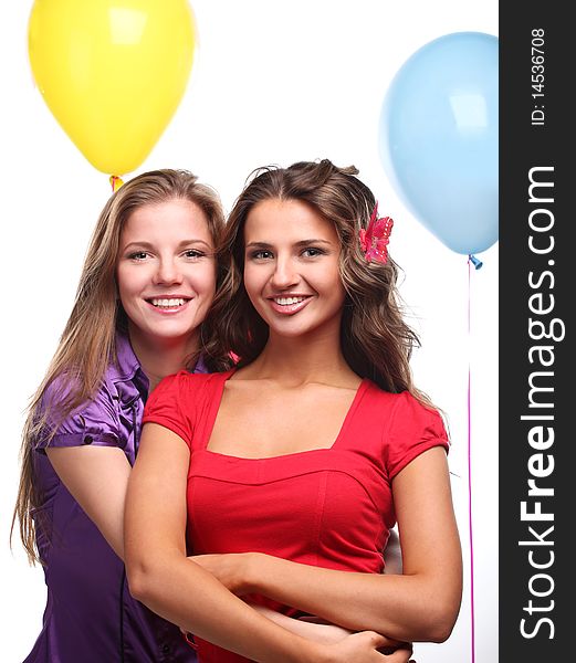 Girlfriends and balloons