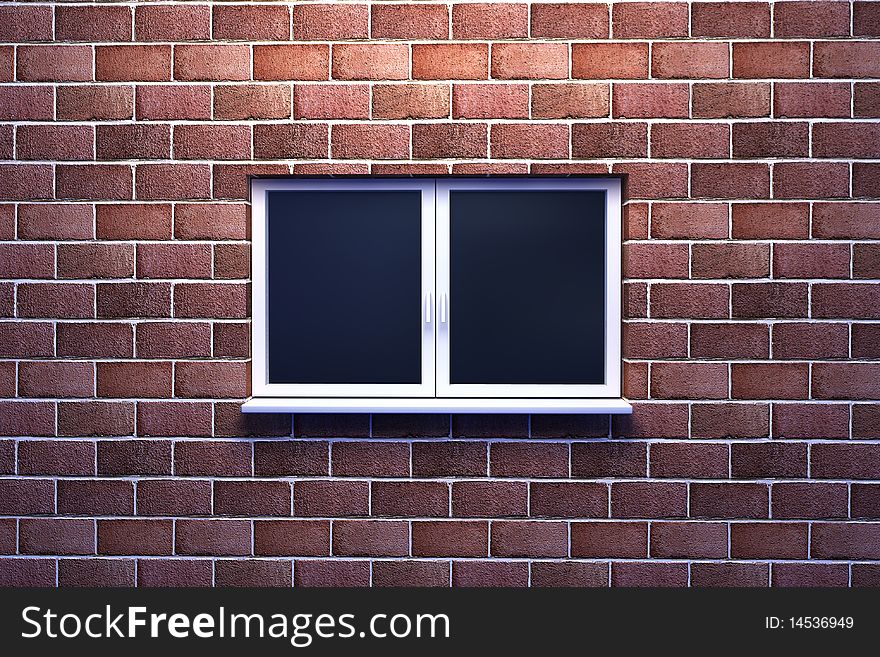 Window on a brick wall