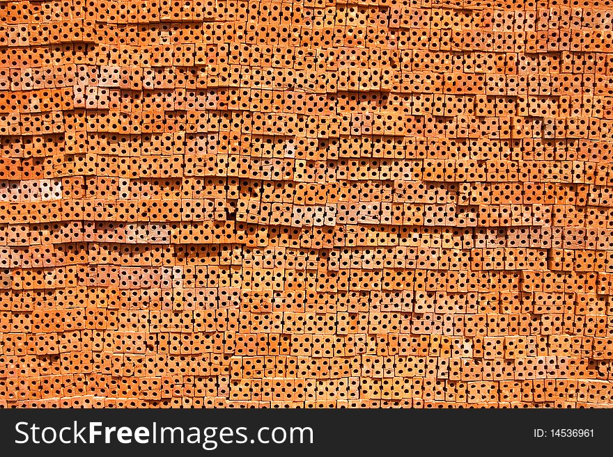 Pattern of brick pile in construction site. Pattern of brick pile in construction site
