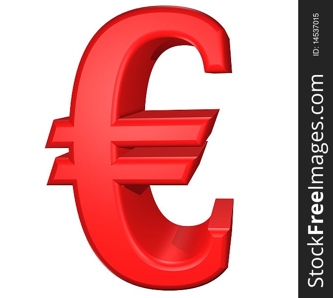 3d illustration of red euro