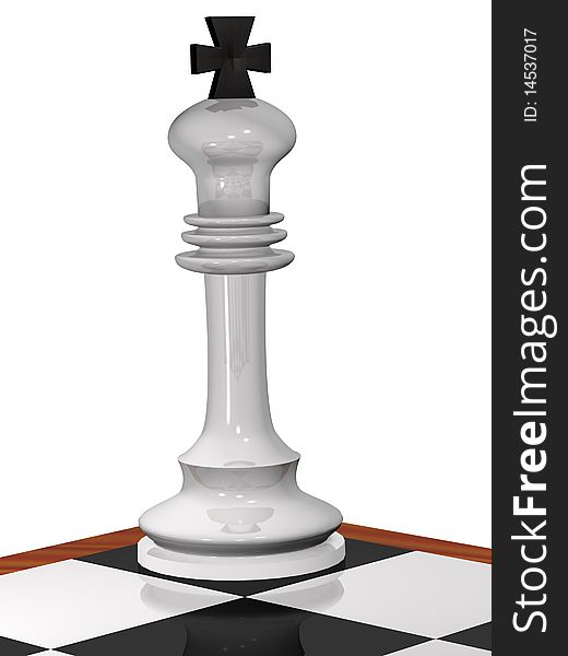 3D cornered chess white king