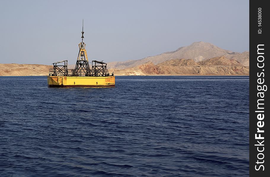 The buoy near the island of Tiran. Red Sea. Egypt.