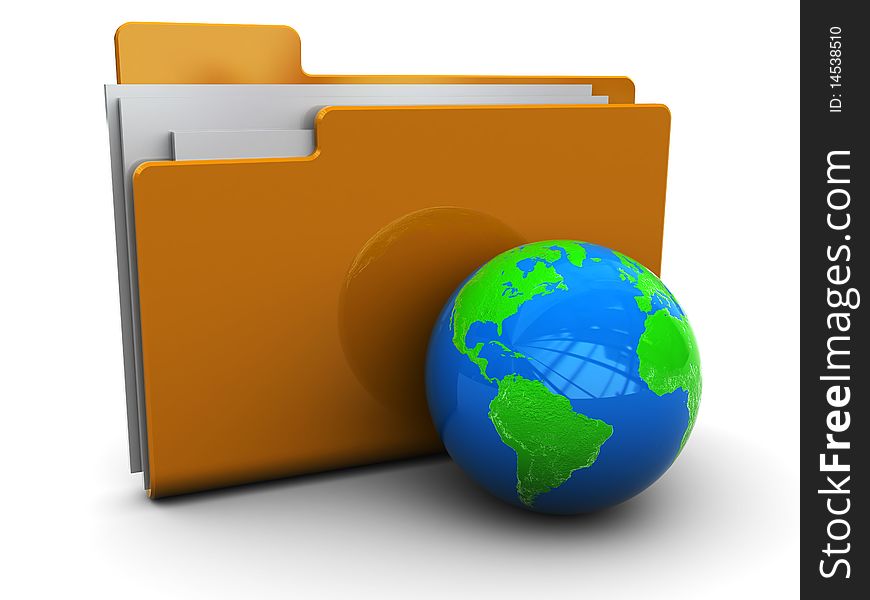 Folder icon with globe