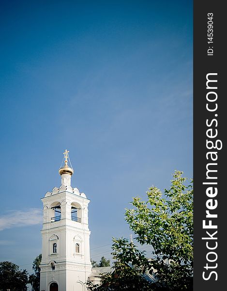 A picture of archangel michael's church in Russia