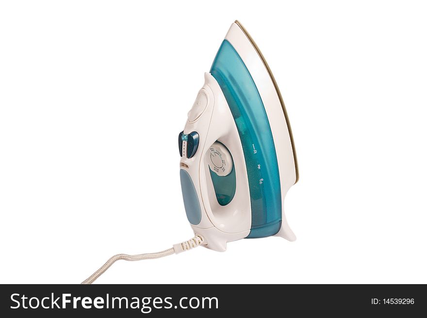 Modern electric iron isolated on the white background