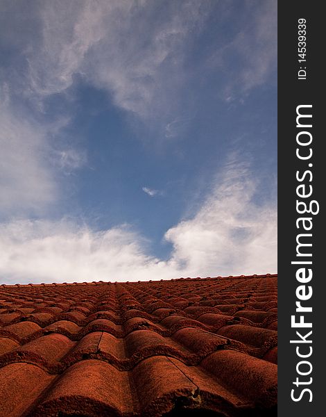 Roof made of clay red. Thailand used widely. Roof made of clay red. Thailand used widely.