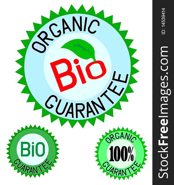 Organic& bio colorful label set for design,  illustration