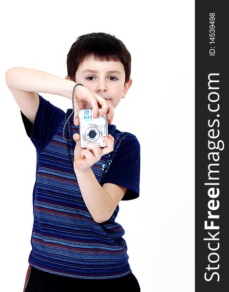 Young Boy With Digital Camera