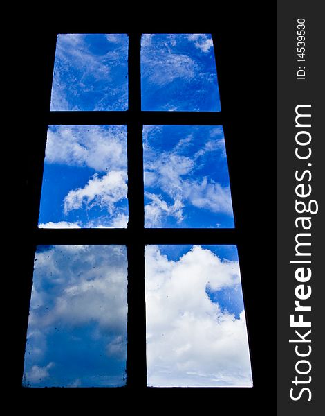 Blue sky look from inside of house. Blue sky look from inside of house