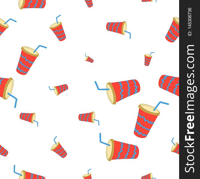 Seamless pattern with beverages