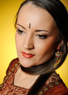 Beautiful Indian Traditional Woman Eyes Stock Image