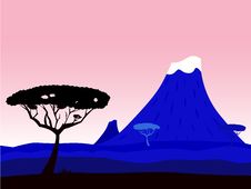 African Exotic Background With Volcano Crater Stock Photography African Exotic Background With Volcano Crater Stock Photography