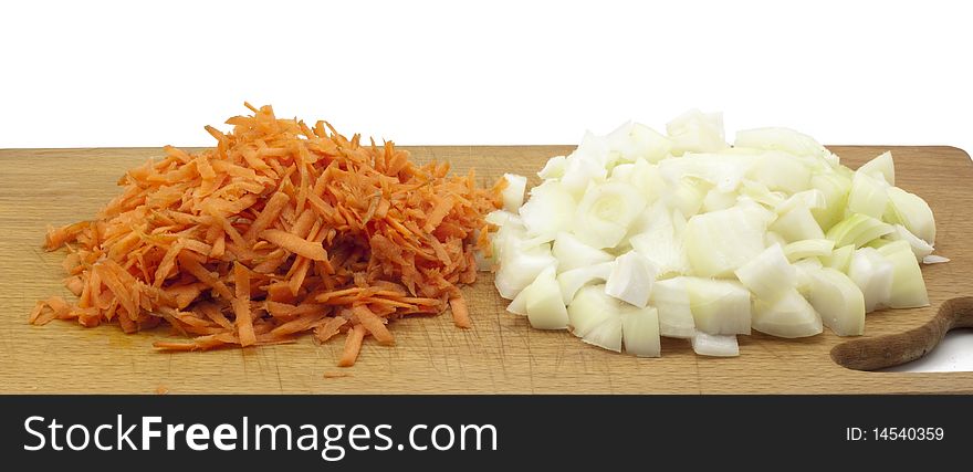 Chopped vegetables on the board