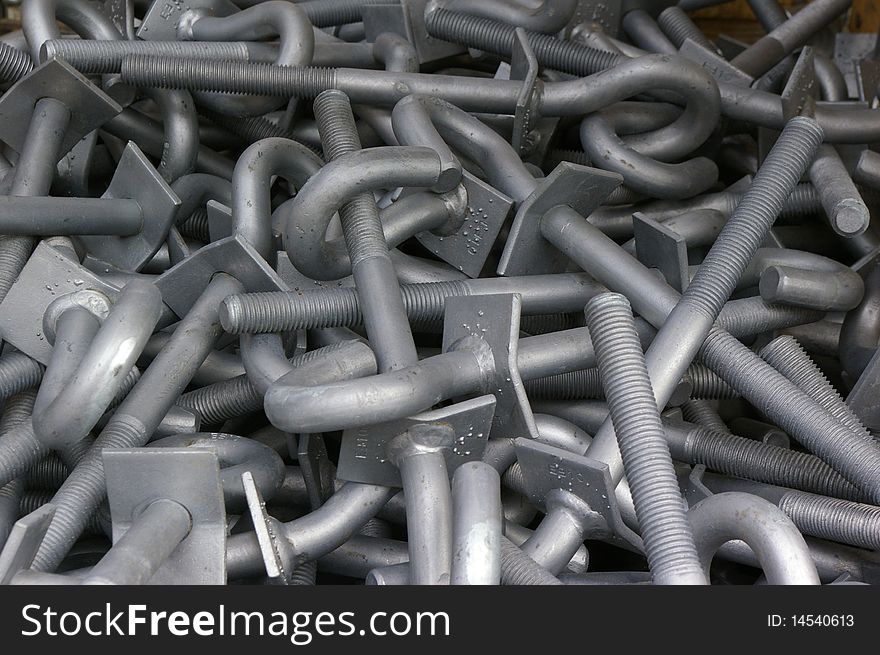 Lot of hot-dip galvanized hooks