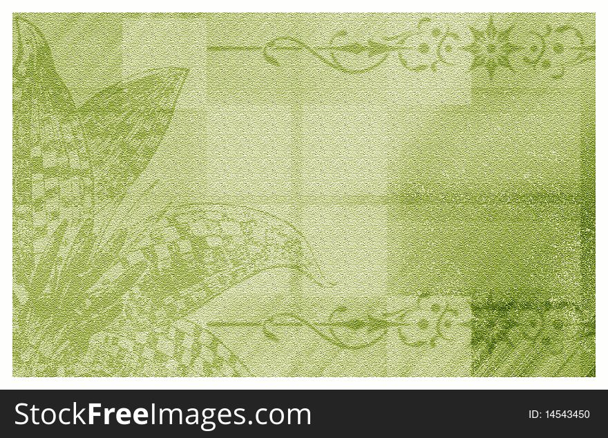 A beautiful invitation card with a flower   background in green