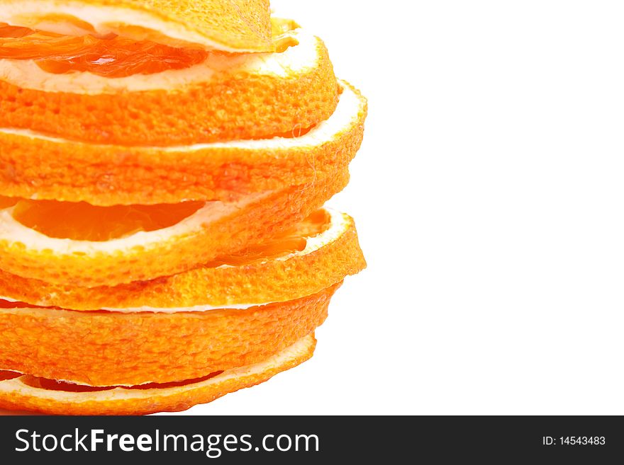 Stack of dried fruit on white bacground (isolated, clipping path)
